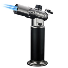 Torch Lighter Windproof Adjustable Double Flame Jet Cigar Lighter for BBQ Kitchen Outdoor Use