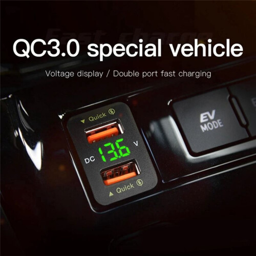 2X Chargeur de Voiture Rapide 36W QC3.0 Double Chargeur Rapide USB pour 1