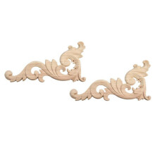 16 Pieces Ornament Ornament Wood Ornaments Handmade for Wardrobe Furniture Corner 15X7.5cm