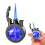 Butane Torch Lighter with Visible Fuel Tank, Windproof Adjustable Flame Refillable Metal Lighter Black 1