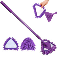 Triangle Mop 180 Rotating Head with Telescopic Handle, Mini Wall Cleaning Mop for Bathroom and Shower