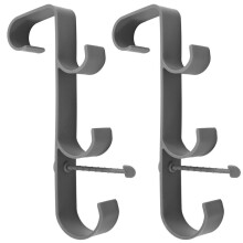 Support Réglable pour Écumoire de Piscine, Support pour Poteau de Piscine, Crochets pour Équipement de Piscine, Accessoires, Gris