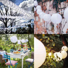 40 Pack Chinese Round White Paper Lantern,Paper Lanterns Hanging Lanterns Wedding Party Decorations