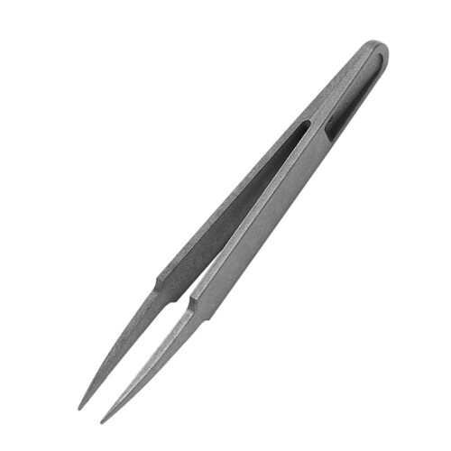 18PCS Precision Tweezer Set Plastic Anti Static Tool Kit Size 1/2/3/5/6/8 Each 3(Black)
