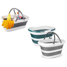12L Foldable Silicone Mop Bucket with Wheels for Floor Cleaning, Car Wash and Camping