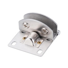 Adjustable Stainless Steel 90 Degree Glass Door Hinge Clamp for Wine Cabinet, Silver Finish