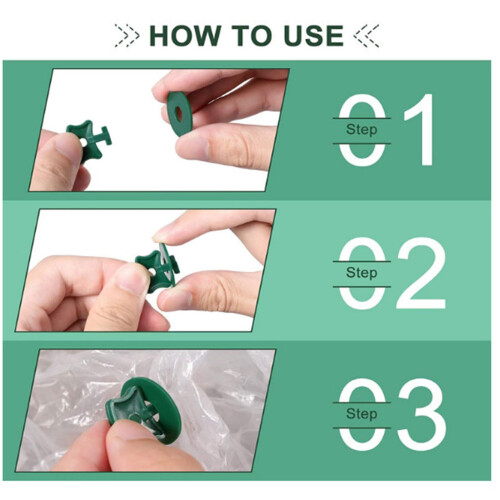 100pcs Greenhouse Clips Heavy Duty Plastic Fasteners with Washers for Securing Bubble Wrap Covers 2