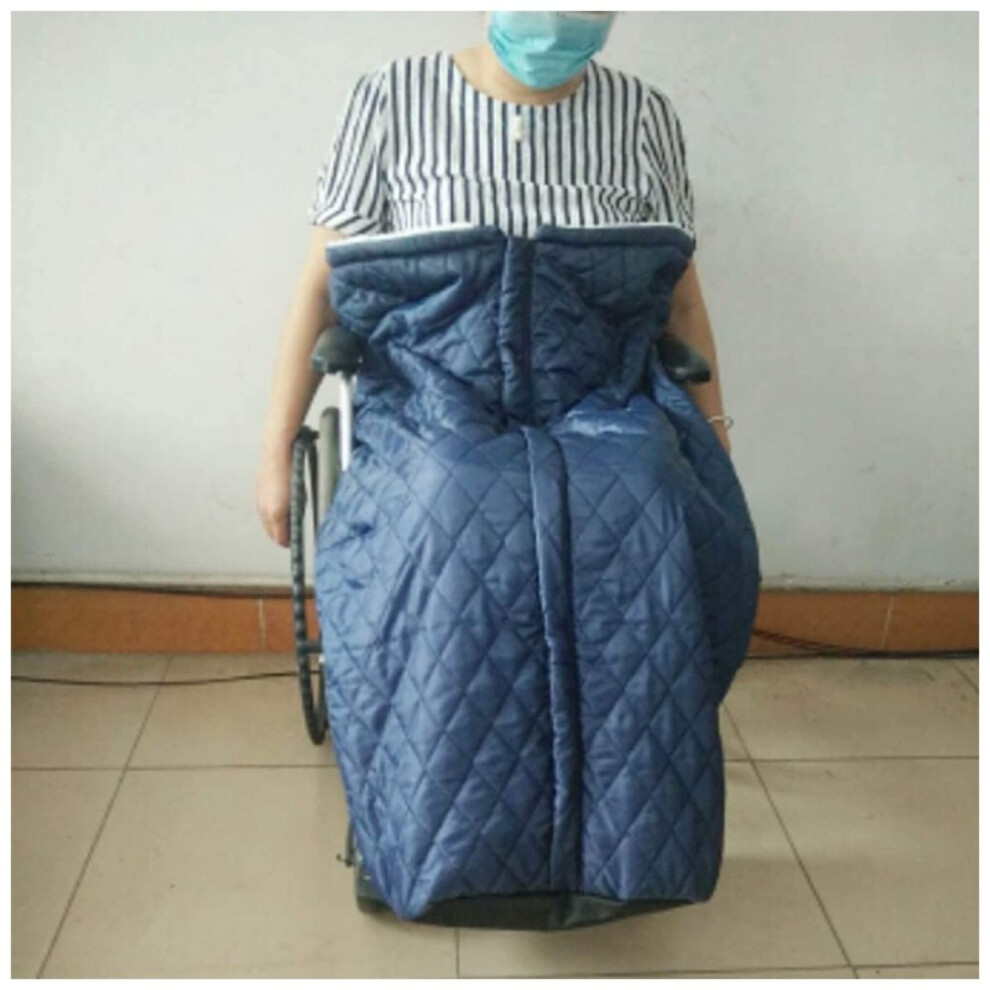 Waterproof Wheelchair Blanket with Zipper, Fleece Lined Warm Windproof Footmuff for Winter Use