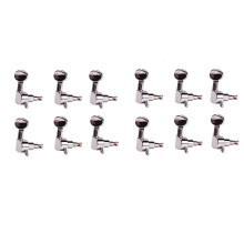 Guitar Tuning Pegs 12pcs Chrome Guitar Tuners 6R Set for Electric Guitar, Smooth and Stable Adjustment
