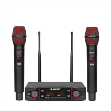 Drahtloses Mikrofonsystem mit zwei UHF-Handmikrofonen, 60 m Reichweite, klare Sprachqualität für Karaoke und Veranstaltungen