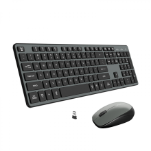 Bezdrátová tichá klávesnice a myš 3 v 1 - ergonomická sada pro PC, notebook, hraní her a kancelář