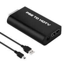 HDMI Adapter for PS2 with 3.5mm Audio Output, Plug and Play HDMI Converter for HDTV Gaming