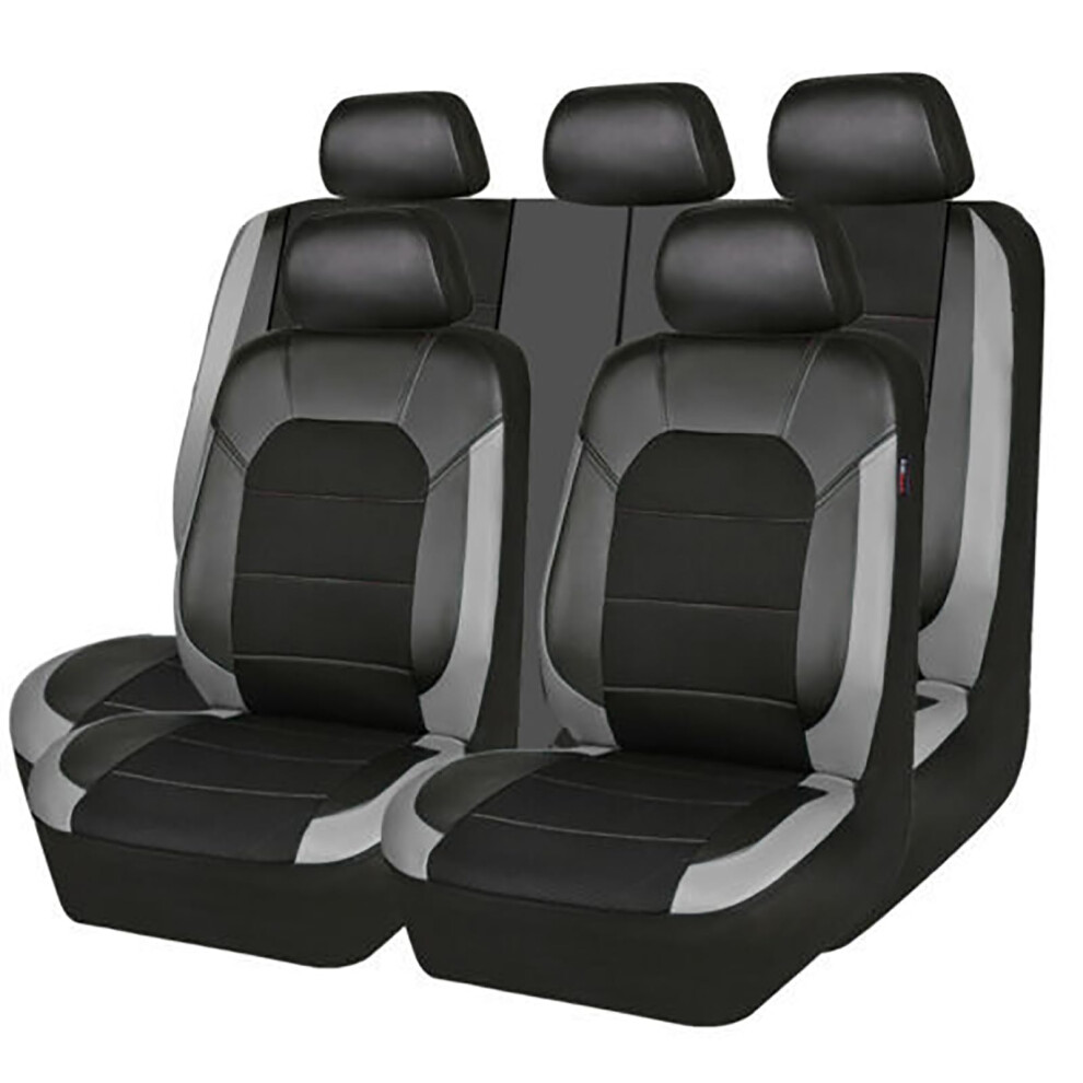 Pu Leather Car Seat Covers For Alfa Romeo Giulietta Mito Stelvio, AllâSeason Waterproof NonâSlip Set, Grey 9330225507055