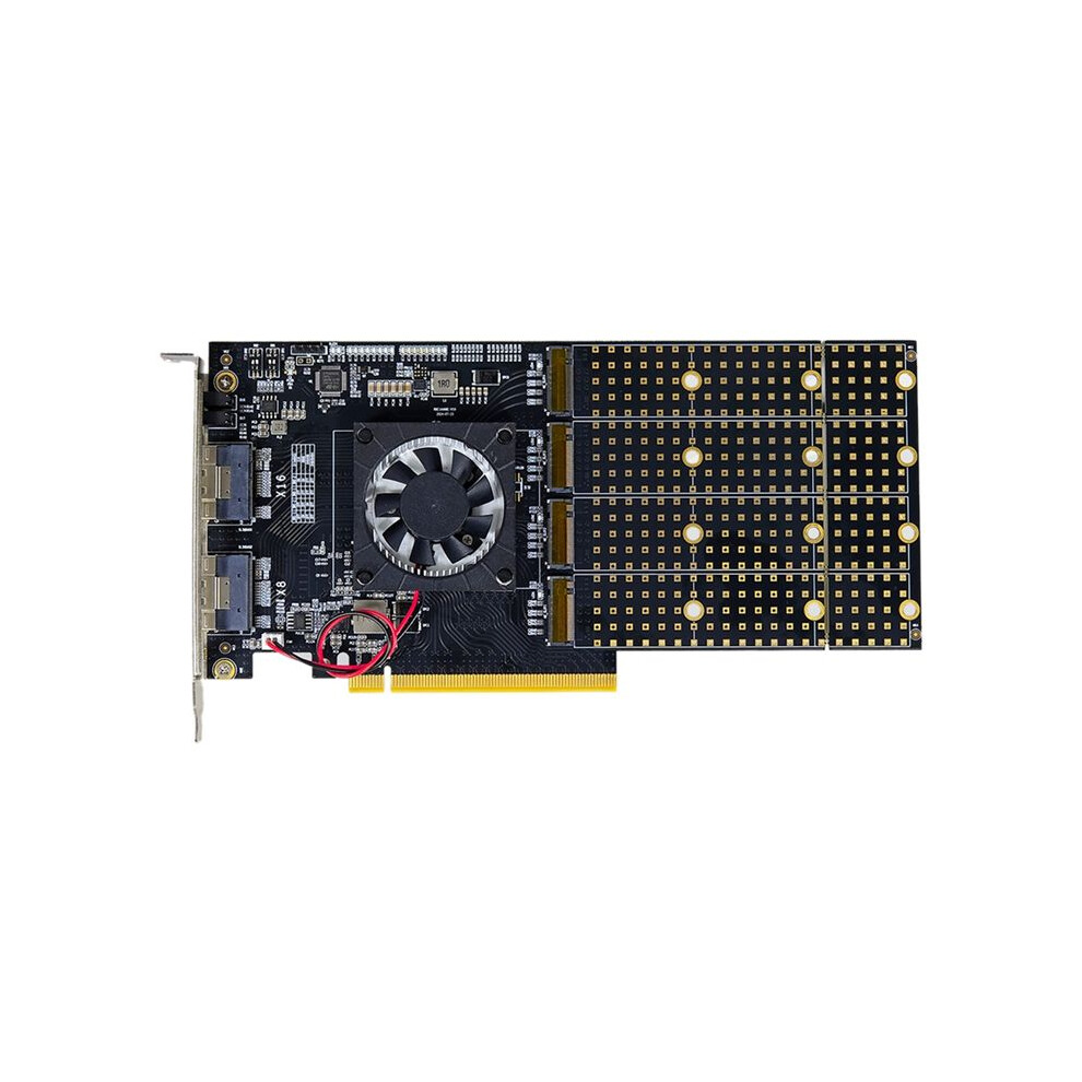 Photos - Other Components PCIE 3.0 to M.2 NVME 4 Disk Expansion Card, PLX8749 Motherboard Free Split, for Card NVME U.2 Expansion