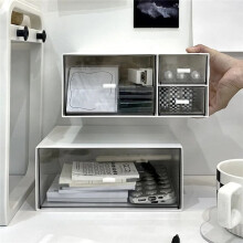 Simple Desktop Organizer Small Transparent Plastic Desk Supplies Storage Ra Office Workstation Arrangement C
