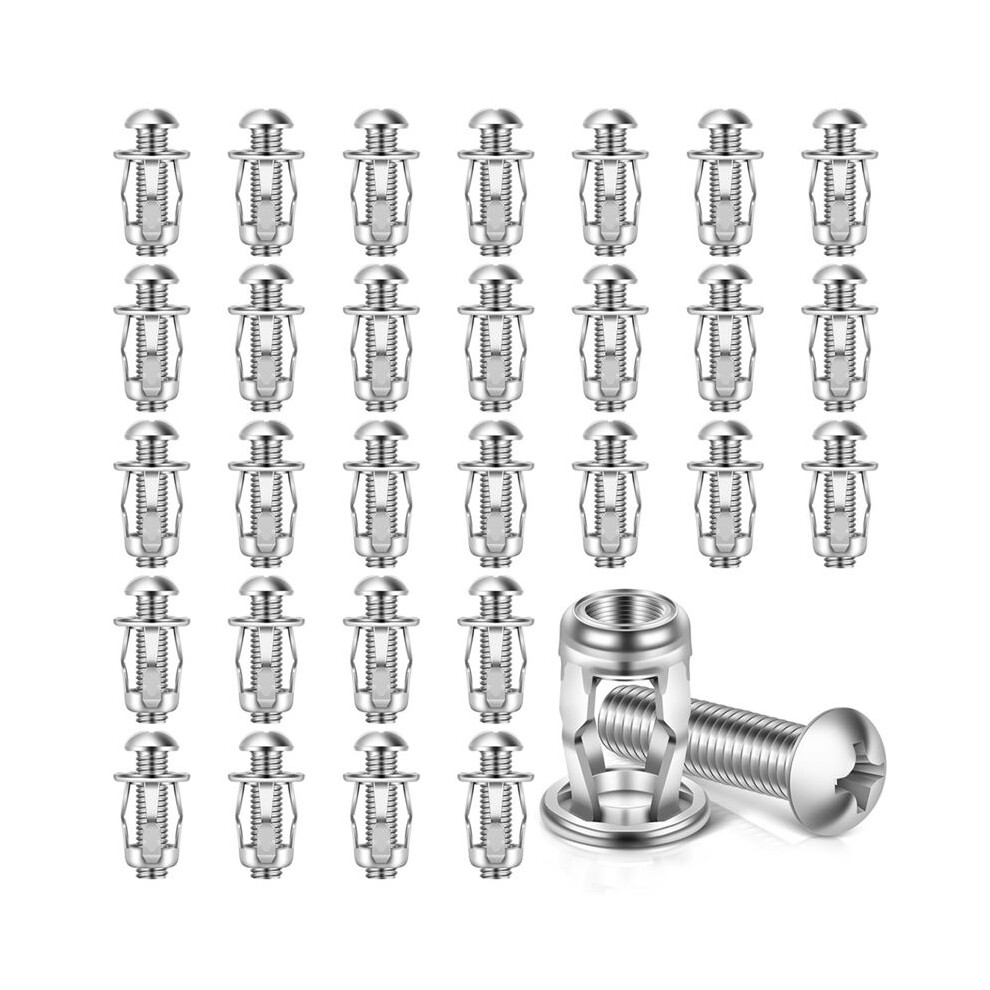M8x30mm Heavy Duty Hollow Wall Anchors,Zinc Plated Steel Hollow Drive Wall Anchor Screws For Drywall, Tile,30 Pcs 6033340180822