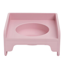 Square Pet Dish Food Feeder Raised Nonslip Design Cats-Pink