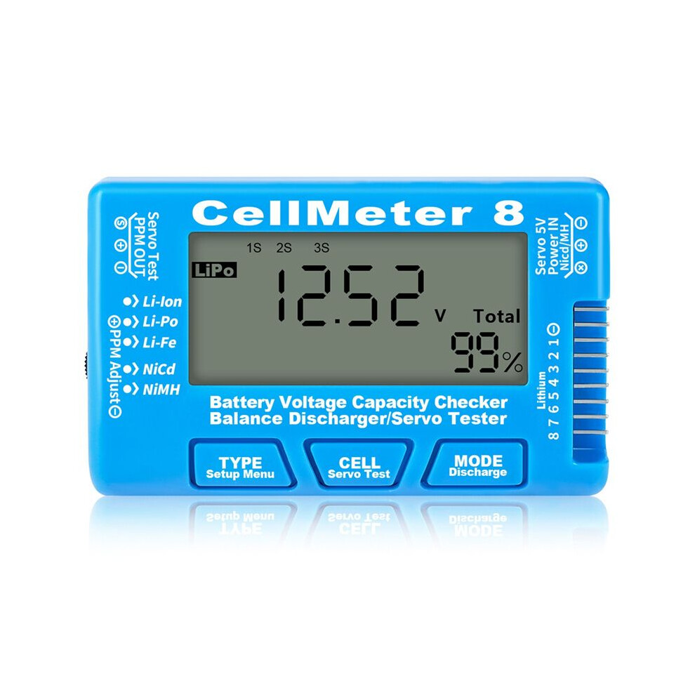 Lcd Digital Battery Capacity Checker Rc 1-8S Battery Capacity Voltage Test Meter Lipo Li-Lon Nimh Meter 6032923100073