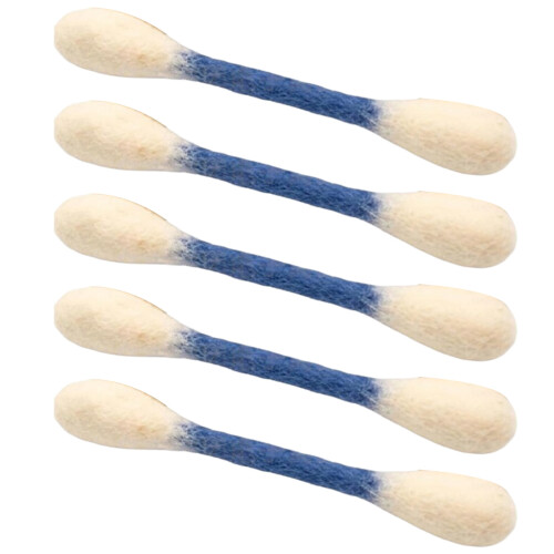 Creative Felt Cotton Swabs Kitten Toy Soft-Blue 5pcs
