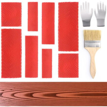 8-Teiliges Holzmaserungswerkzeug, Malwerkzeug-Set für Kunstholzmaserung mit Pinsel und Gummihandschuhen für DIY-Wand-, Zimmer- und Möbeldekor