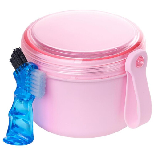 Denture Case,Leak Proof Denture Bath Cup for Travel,Denture Container Cups for Soaking Full & Partial Dentures