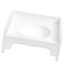 Raised Pet Dog Cats Feeding Bowl Plastic Modern Design-White