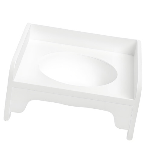 Raised Pet Dog Cats Feeding Bowl Plastic Modern Design-White