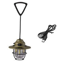 LED Camping Lamp Emergency Light Lantern Waterproof Retro Atmosphere Chandelier Stepless Dimming for Fishing Hiking