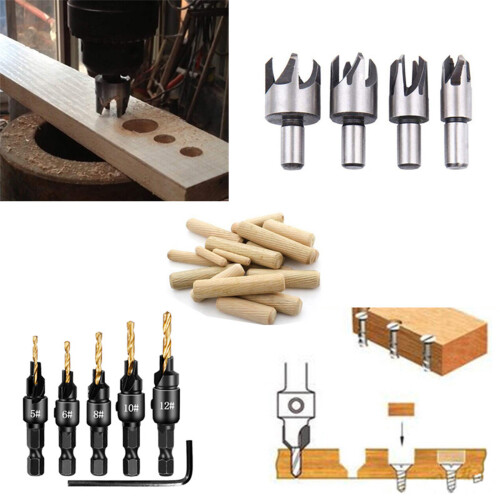 Woodworking Tapper Hexagonal Shank Screw Countersunk Drill Bit 1