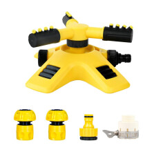 Rotating Lawn Sprinkler with 3/4 Inch Adapter, Dual Spray Modes and Wide Rotating Coverage for Garden