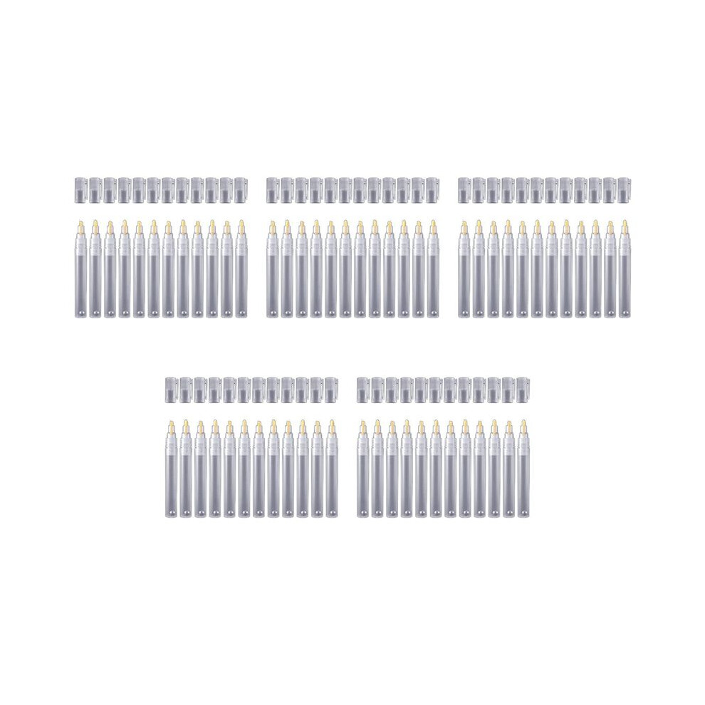 60Pack 6/3 Mm Empty Fillable Blank Paint Touch Pen Markers Round Tilted Paint Pens For Art Painting Kit 6031861990838