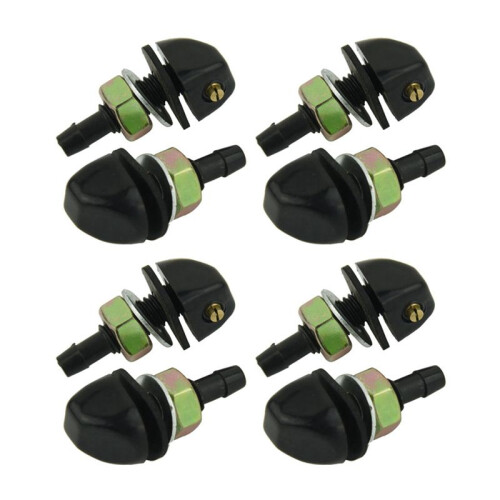 8 Pcs Black Plastic Car Front Window Windshield Washer Spray Nozzle for  Pair