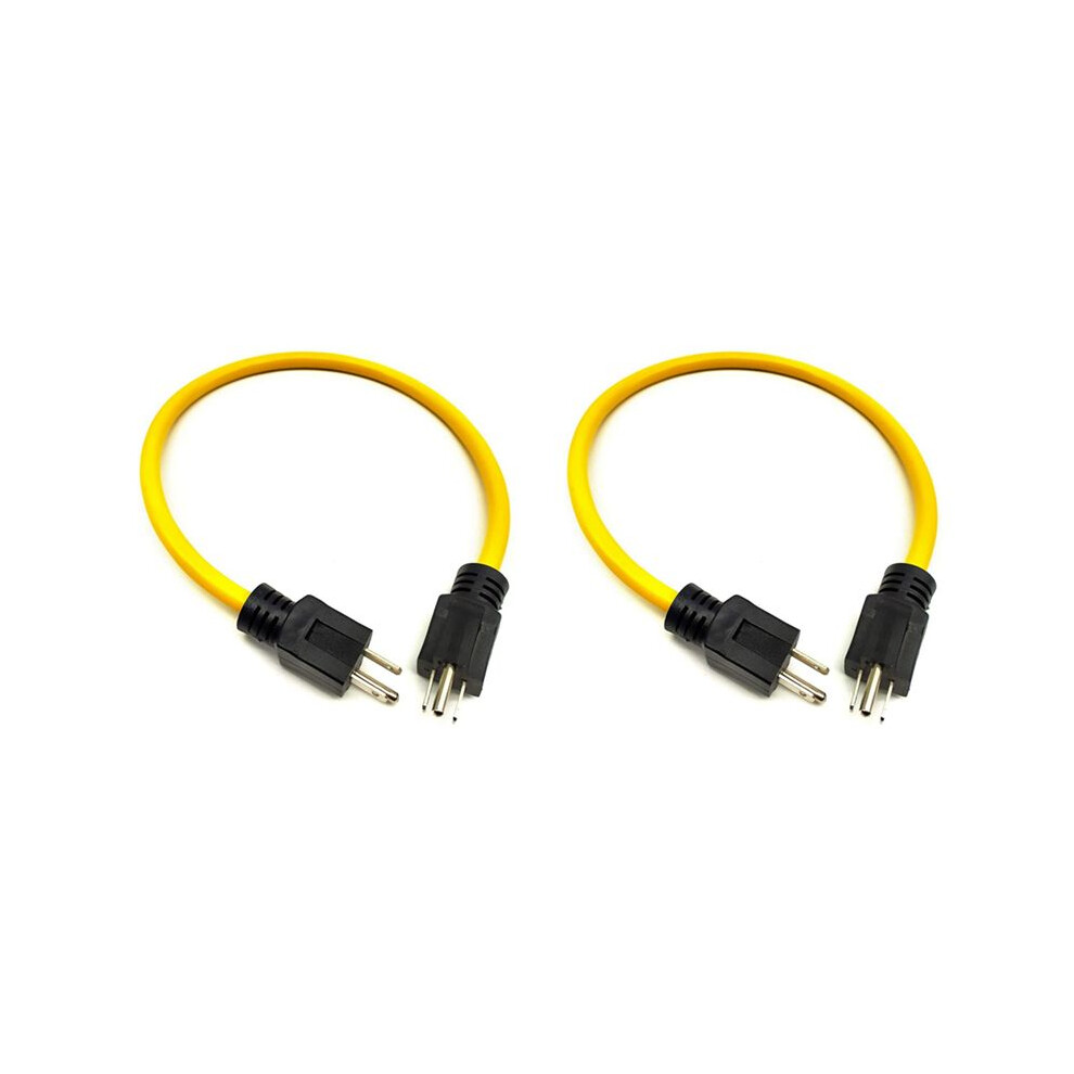 2X Generator Adapter Cord Nema 5-15P For Transfer Extension Cord Adapter (3 Prong Plug 12Awg 125V) Us Plug 6033474064692