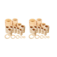240Pcs Natural Wood Rings Set, Unfinished Macrame Wooden Ring, Wood Circles for DIY , Ring Pendant Jewelry Making