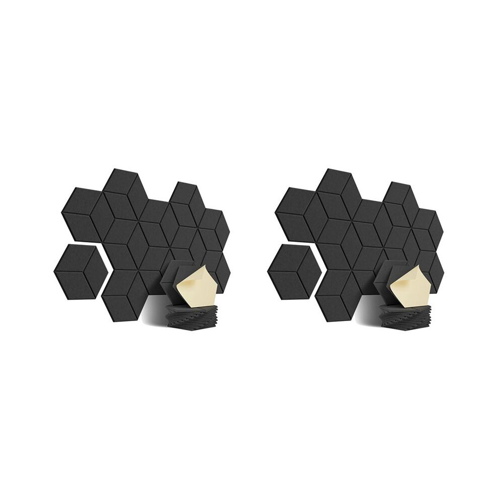 24 Pack Acoustic Foam,Self-Adhesive Sound Proof Panels,For Sound Insulation &Acoustic Treatment(Black) 6032767159374