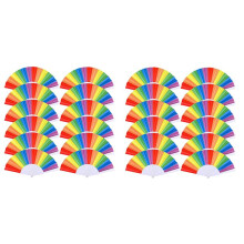 20 Pack Rainbow Folding Fans , Hand Held Pride Fan Gay Pride LGBT Fans for Parties Festival Events Dance Supplies