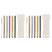 10X Reusable Drinking Straws-Wide Boba Straws Straws Smoothie Bubble Tea Milkshakes Straws with Cleaning Brush,Carry Bag