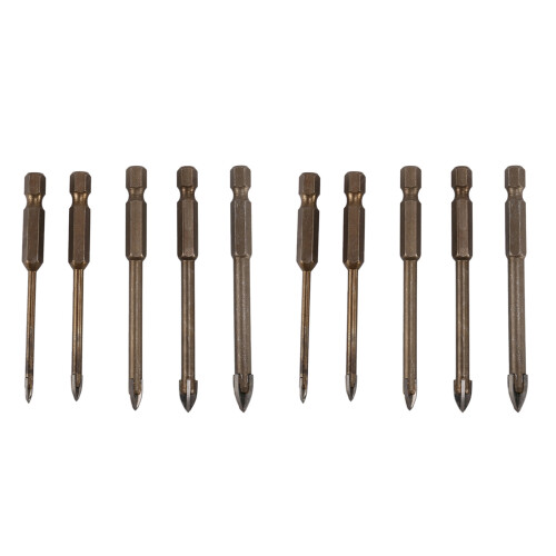 10 Pcs Efficient Universal Drilling Tool, Multifunctional Triple-Cornered  Alloy Drill Bit Set (3/4/5/6/8mm) 1