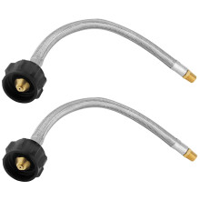 2PCS 12 Inch Stainless Steel Braided RV Propane Pigtail Hose Connector, Durable Fuel Flow