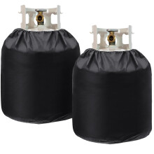 4 Pcs Heavy Duty Waterproof Propane Tank Cover 20 lb Cylinder 12 x 23 Inch for Outdoor Grill RV Storage Black