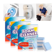 Automatic Toilet Cleaner Tablets 2PCS 3BOXES, Powerful Foam Action with Fresh Lemon Fragrance for Bathroom and Drain Cleaning