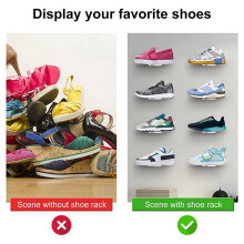 Floating Shoe Display Shelves for Wall Mount Set of 16,Clear Acrylic Floating Shelves for Showcase Sneaker Collection