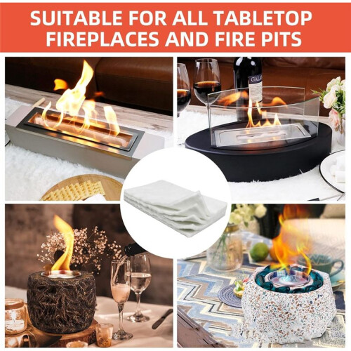 24PCS Tabletop Fire Pit Ceramic Wool Wick Table Top Firepit Sponge Cotton Core Fireplace Replacement Wicks 2x4.7inch 2