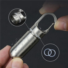 2X Sealed Storage Pill Box Pill Container Storage Box Stainless Steel Waterproof Outdoor First Aid Kit (Small)