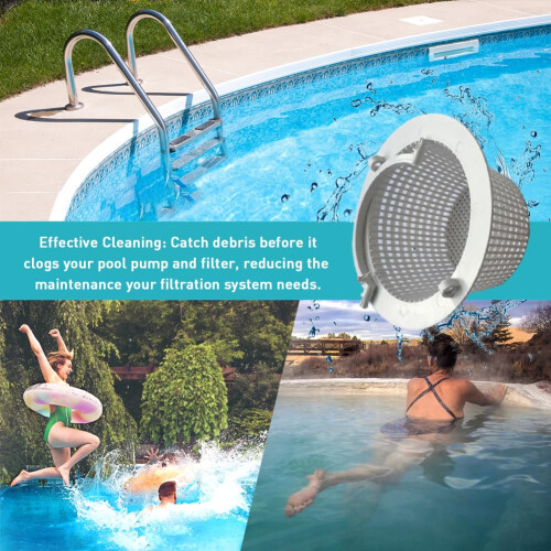 Pool Skimmer Basket with Handle for Above Ground Pools, Easy Debris Removal, Durable Replacement 2