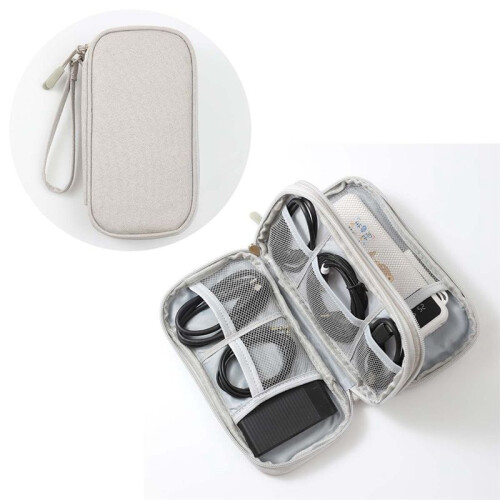 Data Cable Storage Bag Power Charging Cable Bag Box Digital Storage Bag U Disk Headphone Hard Drive Storage Box Grey 2