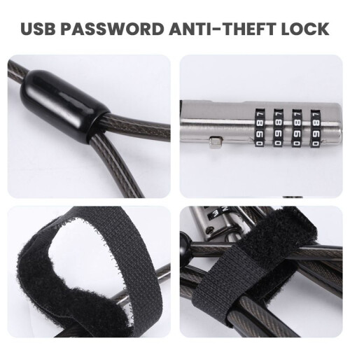 3X Security USB Password Anti-Theft Lock, Used for Anti Theft Function  Laptop, Tablet, Projector, TV