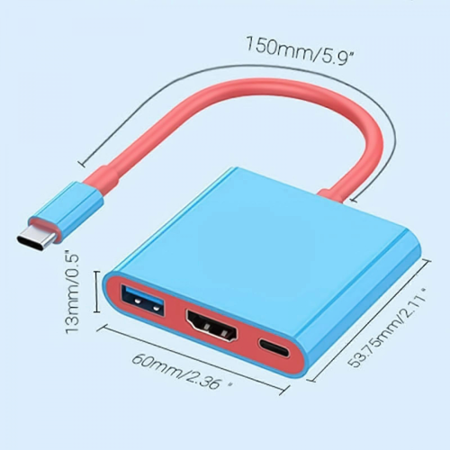 Σταθμός σύνδεσης USB C 3 σε 1, φορητός προσαρμογέας τηλεόρασης, υποστήριξη για στ 2