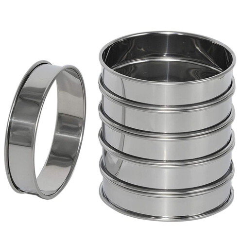 30 Pack 4 Polegadas Double Rolled English Muffin Rings, Aço Inoxidável Crumpet Rings, Tart Rings, Round 2