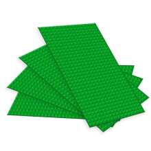 Compatible with Baseplates 10x5 inch Pack of 4 Green Brick Plates for STEM Activities and Easy Organization